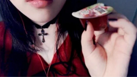 【ASMR】韩国妹子说日语!吃果冻(邪恶